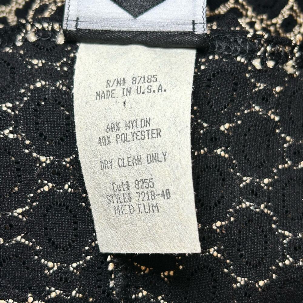 Vintage Maxi Dress Black Beaded Embroidered Sleeveless Slit 80s 90s Gothic - Picture 7 of 12